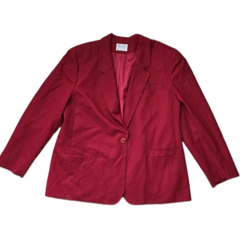 Vintage Pendleton Red Wool Blazer Jacket 100% Virgin Wool USA Made Size 18W GUC